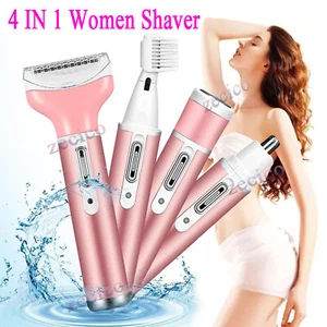 4 in 1 Wet & Dry Painless Rechargeable Lady Shaver Electric Razor for Women NEW - Picture 1 of 8