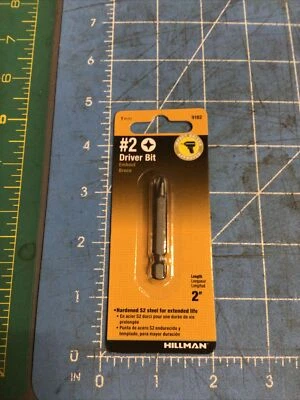 Broca de destornillador de vástago hexagonal Hillman Fas-N-Tite Phillips acero duradero #2 2" 9182  Foto 1 de 3