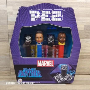 Black Panther PEZ Dispensers Marvel Collectible Tin With Pez Candy Free Ship - Imagen 1 de 6