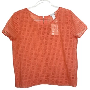 NWT Hanro Switzerland Mathilde Coral Sheer Lounge Pajama Top Blouse Size S  - Picture 1 of 9