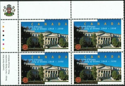 Canada sc#1756 University of Ottawa: Tabaret Hall, UL Imprint Block, Mint-NH - Image 1 of 2