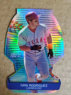 2000 Topps Stadium Club 3X3 Ivan Rodriguez Rangers  Luminescent Die-Cut  !!! - Image 1 of 2
