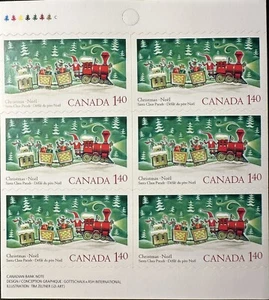 Canada stamp Booklet Pane of 6 BK300 #2071a Santa Claus in a Train MNH - Picture 1 of 2