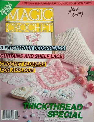 MAGIC CROCHET Magazine VTG August 1992 Photo Frame Keepsake Box Birds Victorian - Image 1 of 4