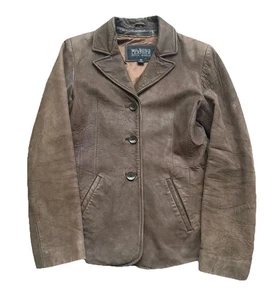 Wilson’s Leather Women’s XS Leather Suede Jacket Blazer Brown Vintage 90s Style - Picture 1 of 15