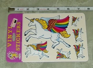 Vintage 80er BJ Aufkleber Specialties Lg Vinyl geflügeltes Einhorn Pegasus Sticker MIP - Bild 1 von 3