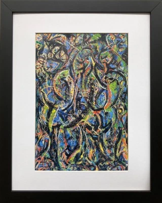Jackson Pollock "Gothic 1944" CUSTOM FRAMED Art Abstract Contemporary - Image 1 of 3