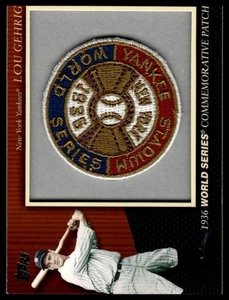 Patch commemorativa prodotta 2010 Topps #MCP-8 Lou Gehrig - Foto 1 di 2