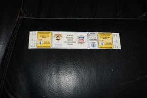 1990 REDS AT PIRATES GAME 4 NLCS BASEBALL FULL TICKET MINT REDS WIN NR MINT - Bild 1 von 2