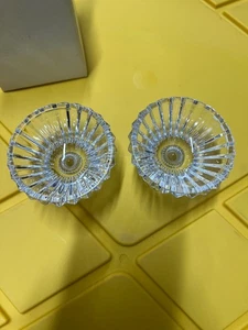 Juego de 2 Candelabros Mikasa Cristal Starburst Dante Alemania Pegatinas Originales - Imagen 1 de 4