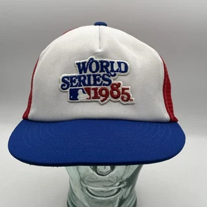 1985 Vintage MLB World Series Trucker Snapback Hat Red White Blue Foam Original - Picture 1 of 10