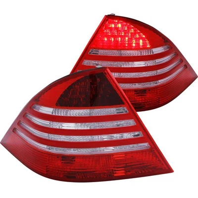 Chrome Red/Clear Lens Taillight Set fits 00-05 Mercedes-Benz S430 w/W220 Body - Image 1 of 3