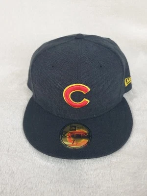 NEW ERA 59 FIFTY MLB CHICAGO CUBS HEMP BLACK RED FITTED HAT SZ 7 1/2 MENS NEW - Image 1 of 4