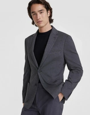 Abrigo deportivo de punto liso ajustado Calvin Klein para hombre, gris, talla 44 L Foto 1 de 4