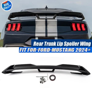 For Ford Mustang 2024 Up Dark Horse Style Rear Spoiler w/Gurney Flap Gloss Black - Picture 1 of 13