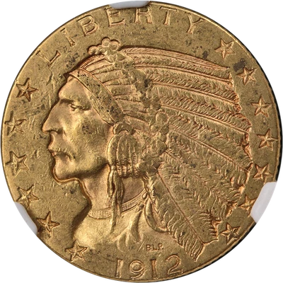 1912-P Indian Gold $5 NGC MS61 Decent Eye Appeal Nice Strike - Image 1 of 4