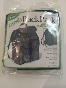 Bajer schwarz Netz durchsichtig Rucksack neu mit Etikett 17"×12"×6" Artikel #5675 - Bild 1 von 6
