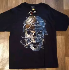 Y2K T Skull Biker Tee Men XXL Grunge Horror Faded - Picture 1 of 3
