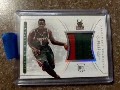Johnny O'Bryant Game Worn Patch Numbered 33/99 National Treasures Panini - Image 1 of 2