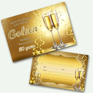 Invitaciones de boda de oro 50 aniversario ESCRIBE SOBRE - Imagen 1 de 4