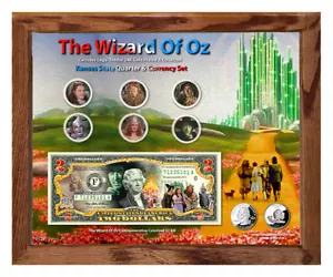 Der Zauberer von Oz farbiges Münz- & Währungsset in 8"" x 10"" Rahmen - Bild 1 von 6