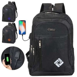 Anti-theft Large Laptop Backpack 17" Travel Business Shool Book Bag w/USB Port - Picture 1 of 15