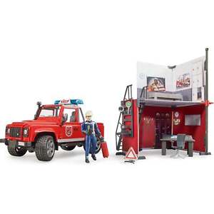 BRUDER #62701 bWorld Fire Station w/ Land Rover NEW!