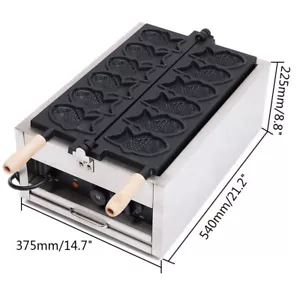 Electric Waffle Maker Machine,Nonstick Commercial Taiyaki Fish-Shaped Mold Baker - Picture 1 of 13