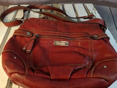 Tignanello Monedero COMO ESTÁ Bolso de Mano Cartera Informal Cuero Hombro Rojo Foto 1 de 4