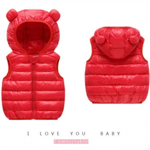 Kids Boy's Girls Vest Bodywarmer Gilet Light Jacket Coat Hooded Padded Outercoat - Picture 1 of 18