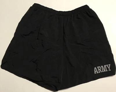 EUC, Army PT Shorts Physical Fitness Training Trunks Black Military, 28” Waist - Image 1 of 4