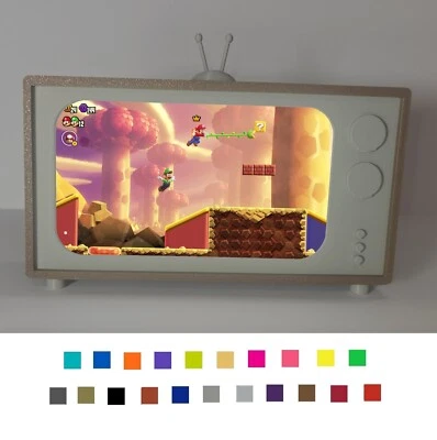 SOPORTE VITRINA MINI TV RETRO VINTAGE AÑOS 80 PARA NINTENDO SWITCH OLED ÚNICO Foto 1 de 4