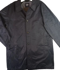 Gap All Weather Black Jacket Men's L Lightweight Utility Coat Button Closure - Picture 1 of 18