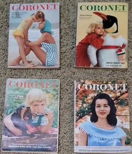 Lot 4 four Coronet magazine August September October December 1958 Vintage Ads - Picture 1 of 9