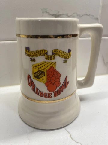 Washington Huskies 1985 Orange Bowl Football Marching Band Beer Mug Stein Cover