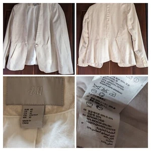 Women's Open Short Jacket H & M Size 10? Light Brown Linen Blend Smart - Picture 1 of 24