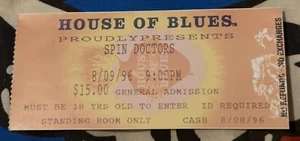 SPIN DOCTORS - TICKET - HOUSE OF BLUES - AUGUST 9, 1996 - Picture 1 of 2