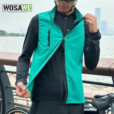 WOSAWE Mens Gilet Bike Cycling Vest Bicycle Cycle Reflection Sleeveless Jacket - Image 1 of 4