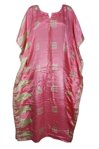 Boho PINK Maxi Kaftan Maternity Loose Beach Coverup Summer Cruise Caftan 2XL