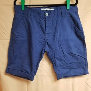 Smith & Jones Men's 34 Chinos Roll Up Shorts Blue Button Fly Urban Apparel - Picture 1 of 7