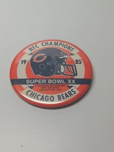 1985 Chicago Bears Super Bowl XX NFC Champions Vintage NFL Football Button pin 1 - Picture 1 of 5