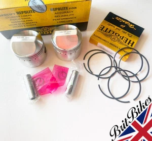 PAIR OF HEPOLITE PISTONS & RINGS TRIUMPH T100 500CC (1968-74) 69MM +020 18786 - Picture 1 of 10
