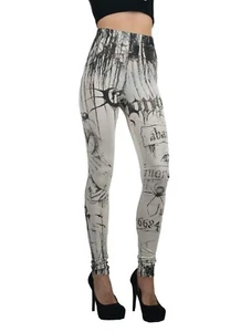 WIDOW Moral Decay Steampunk Vintage Spandex Occult Goth Witch Cult Leggings - Picture 1 of 8
