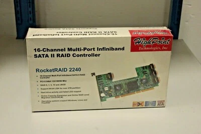 High Point RocketRAID 2240 16-Channel Multi-Port SATA II RAID Controller PCI 64 - Image 1 of 3