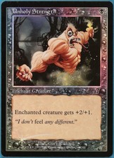 Unholy Strength FOIL 7th Edition HEAVILY PLD Black Common CARD (239218) ABUGames