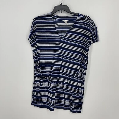 Traje de baño H&M túnica para cubrir la playa talla mediana azul a rayas Foto 1 de 4