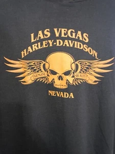 Harley Davidson Las Vegas Shirt XL Brown Orange Skull Wings Nevada 2012 NEW - Picture 1 of 6