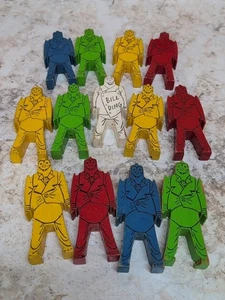 13 Vintage 1940’s Bill Ding Stackable Wooden Toy Blocks- 4 1/2” tall - Picture 1 of 5