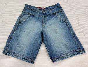 Vtg BKLYN Brooklyn Xpress Mens 34 Blue Jean Baggy Denim Jorts Y2K Hip Hop Shorts - Picture 1 of 13