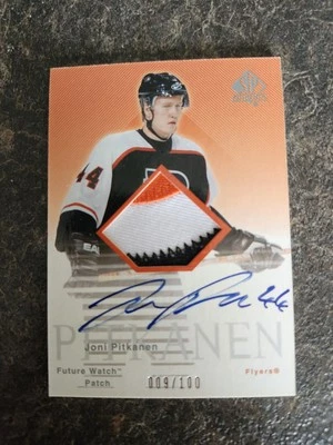 2003-04 SP Authentic Future Watch Patch Auto 009/100 Joni Pitkanen Card# FP-JP - Image 1 of 2